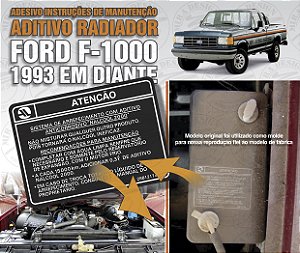 Adesivo ADITIVO NALCOOL 2000 Ford F-1000 Diesel 1993 Diante