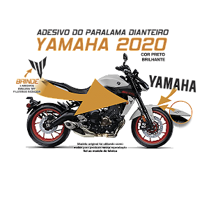 Adesivo YAMAHA Cor PRETO BRILHANTE p/ Paralama Dianteiro