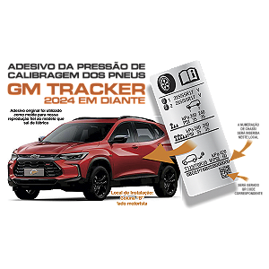 Adesivo Pressão Pneus GM Tracker 215/55 R17 QRCODE CHASSI 2024 Diante