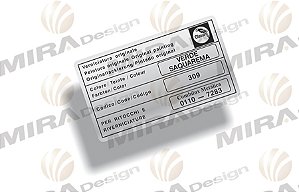 Adesivo Código Cor VERDE SAQUAREMA Fiat GLASURIT