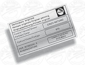 Adesivo Código Cor CINZA NETUNO FIAT GLASURIT
