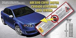 Adesivo CUIDADO VENTOINHA ALTA TENSÃO Cofre Audi