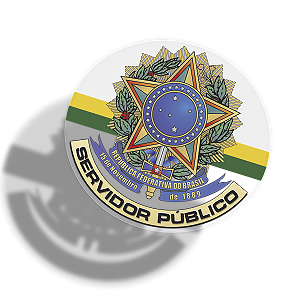Adesivo SERVIDOR PÚBLICO c/ BRASÃO DA REPÚBLICA (p/ Vidro)