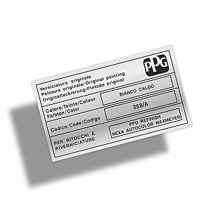 Adesivo Código Cor BIANCO CALDO Fiat Jeep Alfa-Romeo PPG