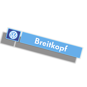 Adesivo Concessionária VW BREITKOPF para vidro