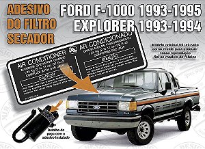 Adesivo AIR CONDITIONER CARGA 1,25 Kg R-12 Ford F-1000 1993-1995 / EXPLORER 1993-1994