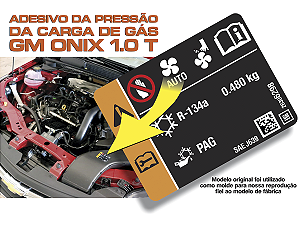 Adesivo Carga 480g Gás Ar-condicionado GM Onix / Onix Plus 1.0 Turbo 2020>