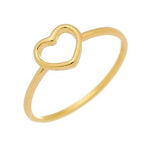 ANEL CORAÇÃO FIO DE OURO