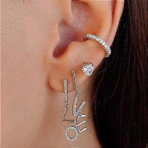 BRINCO DE CORAÇÃO COM ZIRCÔNIA CRISTAL