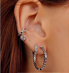 PIERCING FAKE COM CORAÇÃO CRAVEJADO COLORS