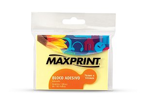 BLOCO ADESIVO G 76x102mm C/100 FLS AMARELO 74101-1 MAXPRINT