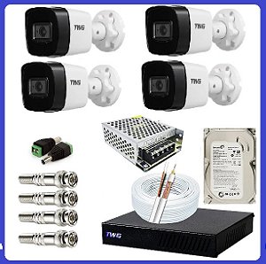 Kit CFTV 4 Câmeras Bullet 1080p e  DVR 4 Canais TWG Face Detect
