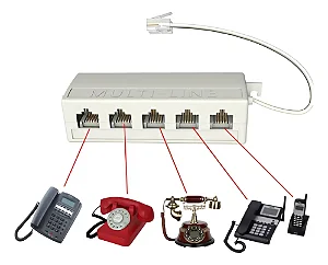 Divisor Extensão de Telefone 1 Entrada X 5 Saída