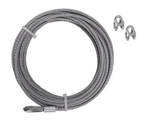Cabo Aço Portão Basculante 2,40 Mt Bitola 1,4 6,4mm +clips
