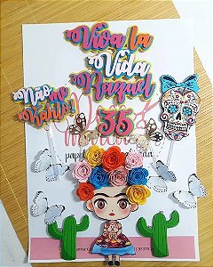 Arquivo de Corte Topo de Bolo Frida Kahlo