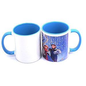 Caneca de Porcelana Azul ( Alça e Interior)