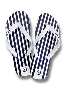 Chinelo TXC 489 0001 branco com listra marinho