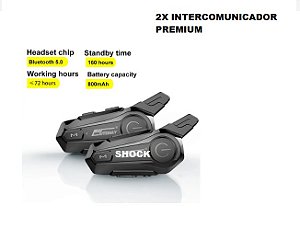 Par Intercomunicador Premium De Capacete Moto Bluetooth