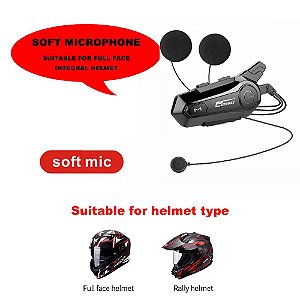 Intercomunicador Bluetooth Capacete Motocicleta interfone fone de ouvido  1 ou 2 unid