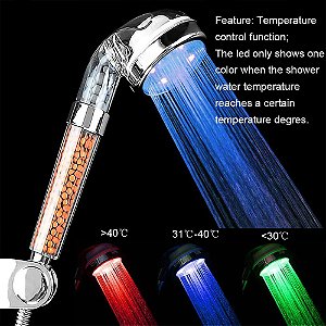 Chuveiro Alta Pressão para Banheiro,  chuveiro led Colorido com íons