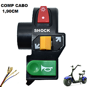 Chave Seta Farol Buzina Scooter Elétrica Cabo comp 1,90m
