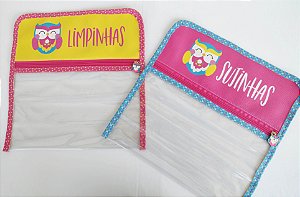 Saquinhos Organizadores em Sintético Limpinha e Sujinha - Coleção Bichinhos