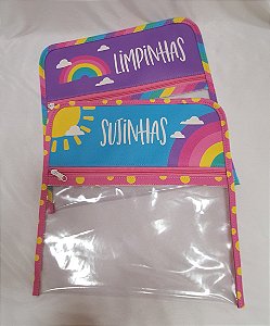 Saquinhos Organizadores em Sintético Limpinha e Sujinha - Coleção Fantasia