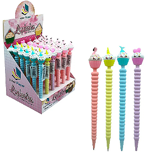 Lapiseira 0.7 mm Docinho Cupcake (Amarelo, Azul, Lilás e Rosa) - Inter paper