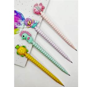 Lapiseira 0.7 mm Fundo do Mar (Amarelo, Lilás, Rosa e Verde Água) - Inter paper