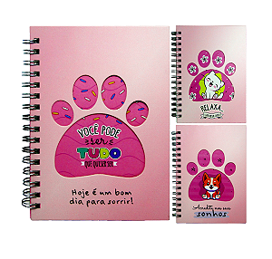 Caderneta Caderno 1/8  Bloco de Anotação espiral Estampas Sortidas Patinha 80 FOLHAS 15X10,5CM