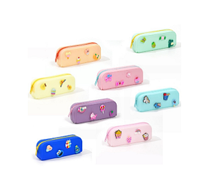 Estojo Escolar Impermeável de Silicone Bolsa de Cosméticos de Silicone Porta lápis DIY Prova da Água