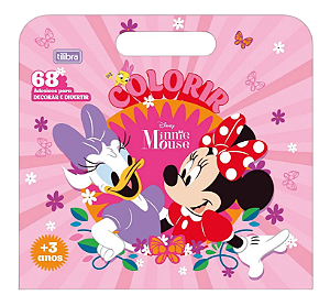 Livro de atividades colorir + adesivos Maleta Minnie Mouse Tilibra