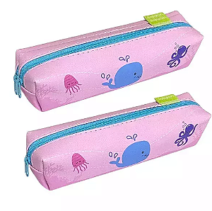 Estojo Tubo Fundo Do Mar 20x9cm -Leo&Leo