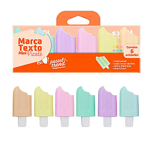 Marca Texto Sorvete Mini Picolé Tons Pastel - Jocar Office