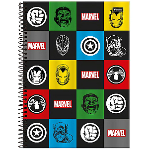 Caderno Universitário 1 matéria Marvel 80 folhas - Foroni