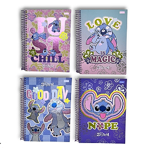 Caderno Capa Dura Stitch 1 Matéria 80 Folhas - Foroni