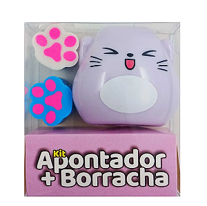 Kit Apontador +Borracha  Cat Gato -Interponte