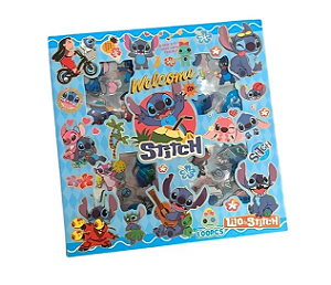 Caixa com 100 Adesivos Decorativos -Lilo & Stitch