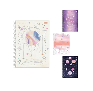 Caderno espiral capa dura 1 matéria 80FLS Cosmos – Foroni