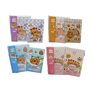 Caderno Fichário com Capa Plástica 60 folhas - Capivara