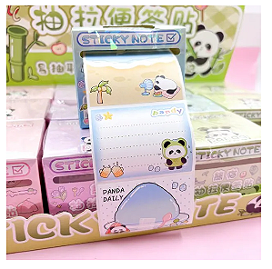 Caixinha de Mesa c/ Bloco de Notas Autocolantes Panda