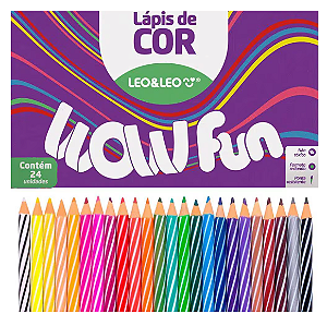 Lápis de Cor Wow Fun 24 cores  Leo&Leo