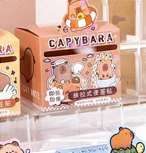 Caixinha de Mesa c/ Bloco de Notas Autocolantes Capivara