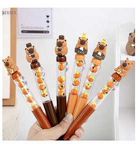 Caneta Capivara Cute com miçangas - 0.7mm Preta