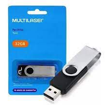 Pen Drive Twist 32GB USB Multilaser Preto - PD589