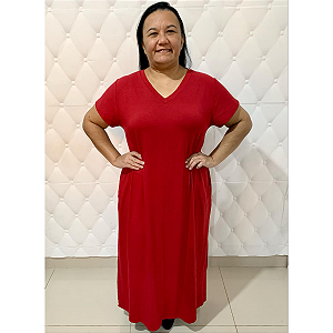 Vestido Longo Plus size Casual Evangélico Veste Até 56 Liso