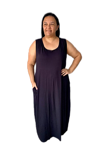 Vestido Longo Plus size Casual Regata Veste Até 56 Liso