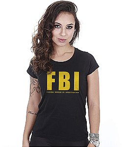 Camiseta Baby Look Feminina FBI Federal Bureal Of Investigation