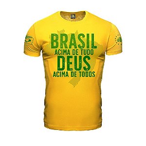Camiseta Militar Brasil Acima de Tudo Deus Acima de Todos