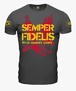 Camiseta Masculina Marines Semper Fidelis Secret Box Team Six Brasil